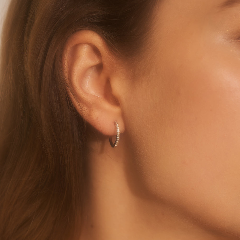 Bright Streamer Tiny Diamond Earrings-Thin