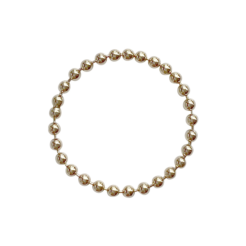 14k Gold Beads Chain Ring