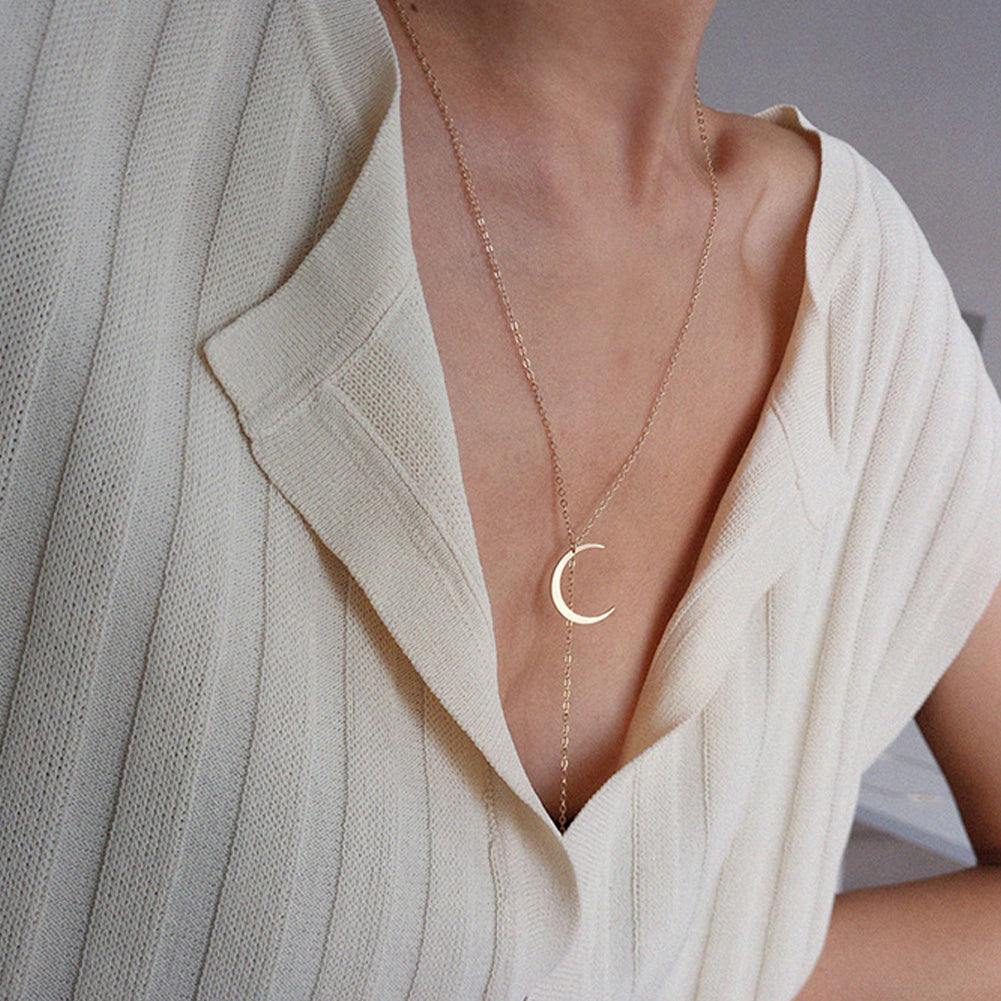 14k Gold Handmade Moon Necklace
