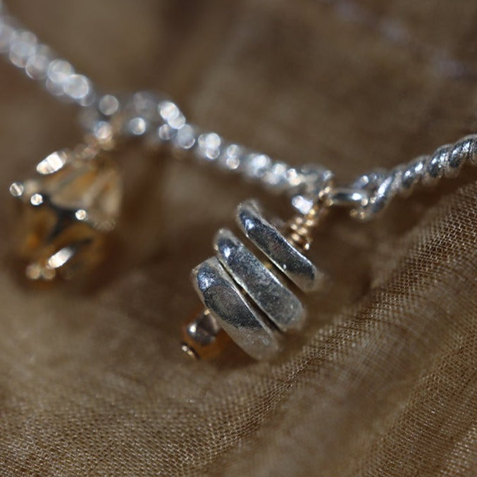 Lucky Harvest- S925 Silver Wheatear Pearl Pendant Bracelet