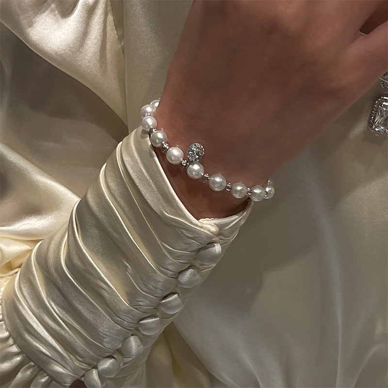 Shiny Drop pendant Natural Pearl Handmade Bracelet