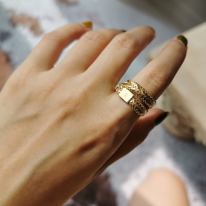 Brass With Real Gold Plated Chain Ring