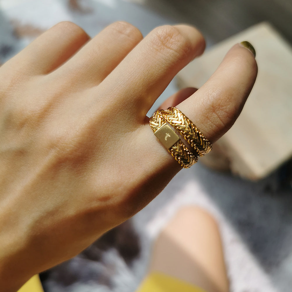 Brass With Real Gold Plated Chain Ring