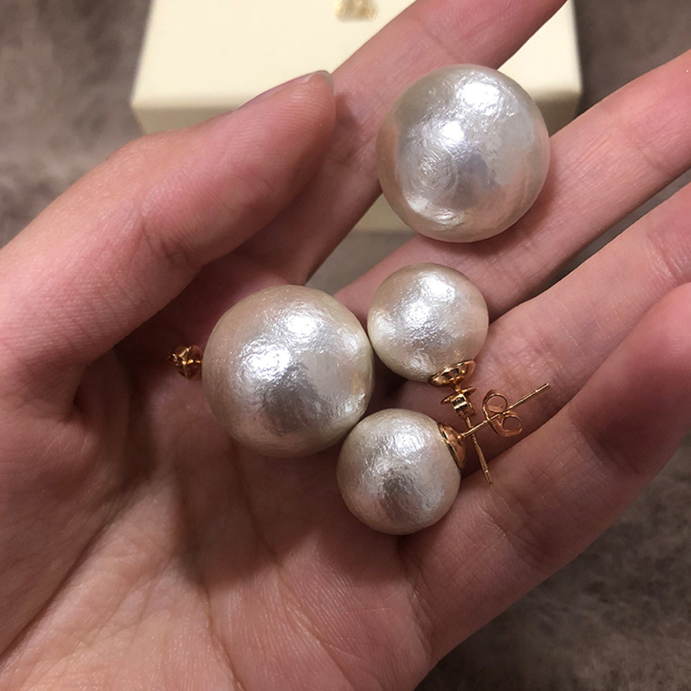 Imitation Cotton Pearl Stud Earrings