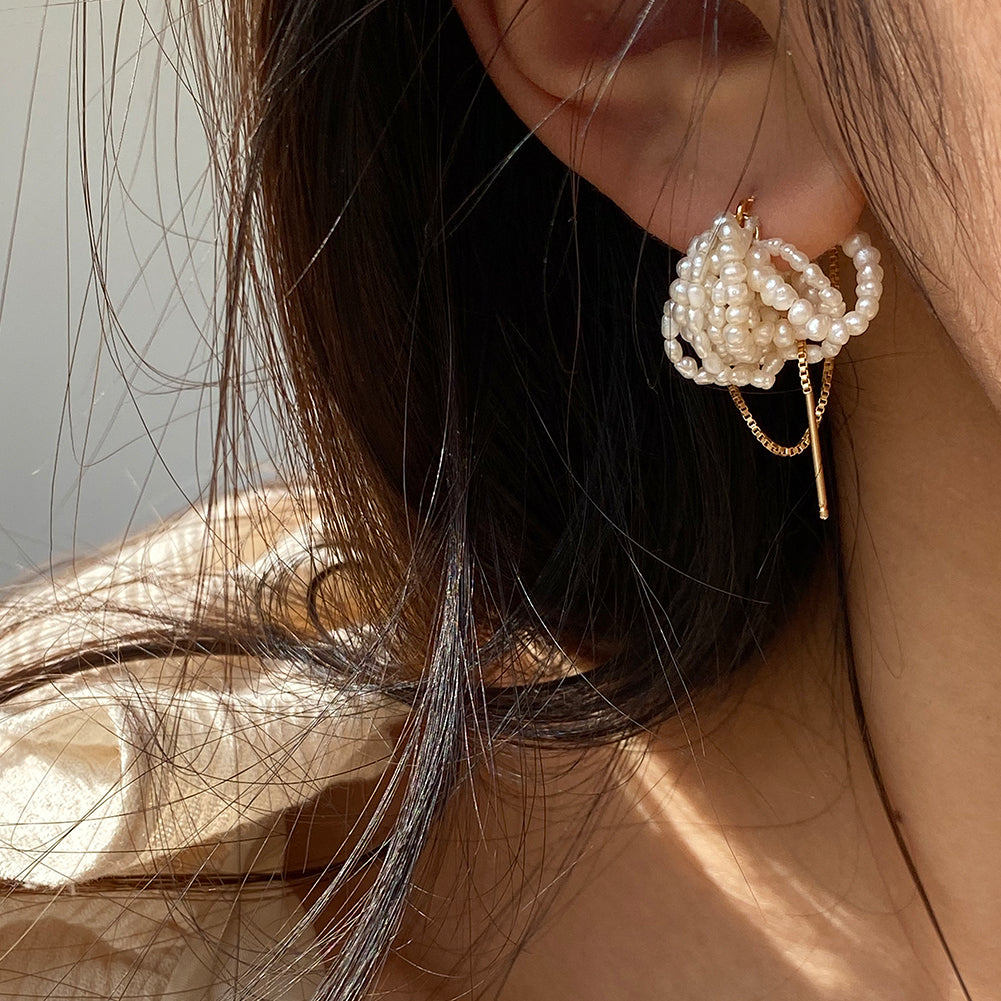 Handmade Multilayer Pearl Earring-Single