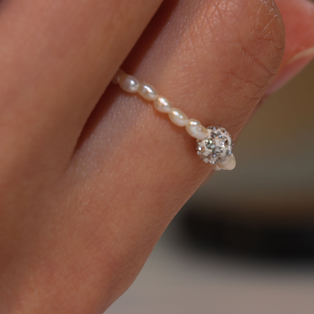 Polaris Pearl And Diamond Handmade Ring