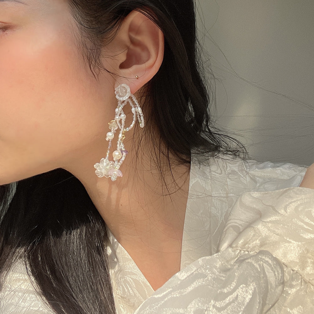 Handmade Pearl Tassel Earring-Single