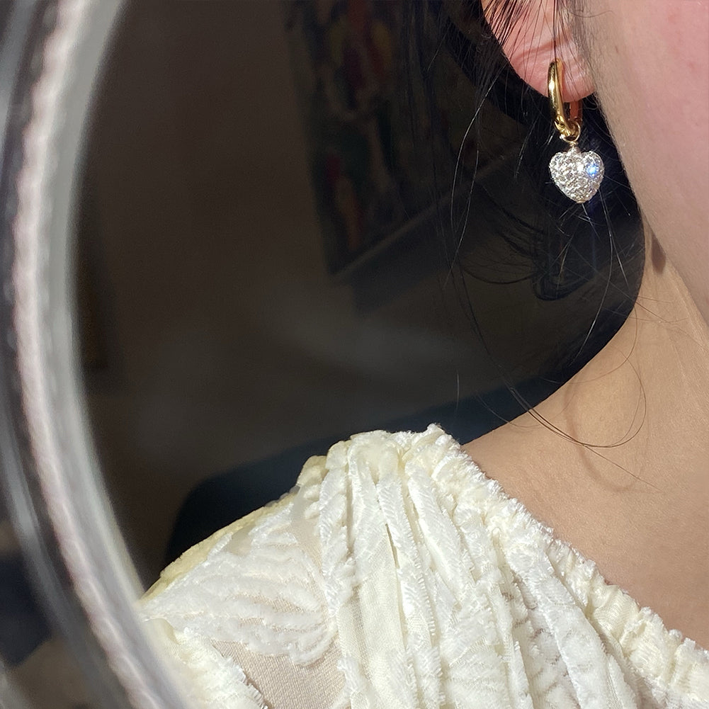 Removable Heart Pendant Handmade Earrings
