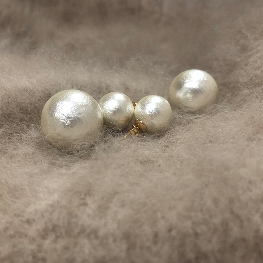 Imitation Cotton Pearl Stud Earrings