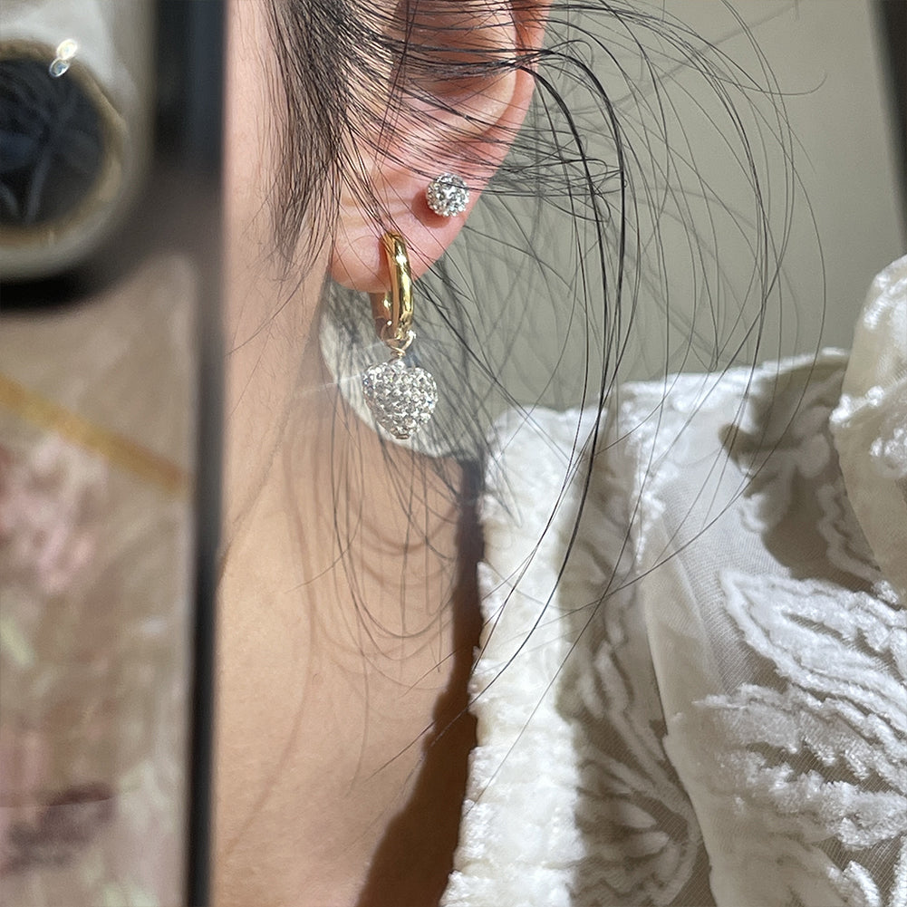 Removable Heart Pendant Handmade Earrings