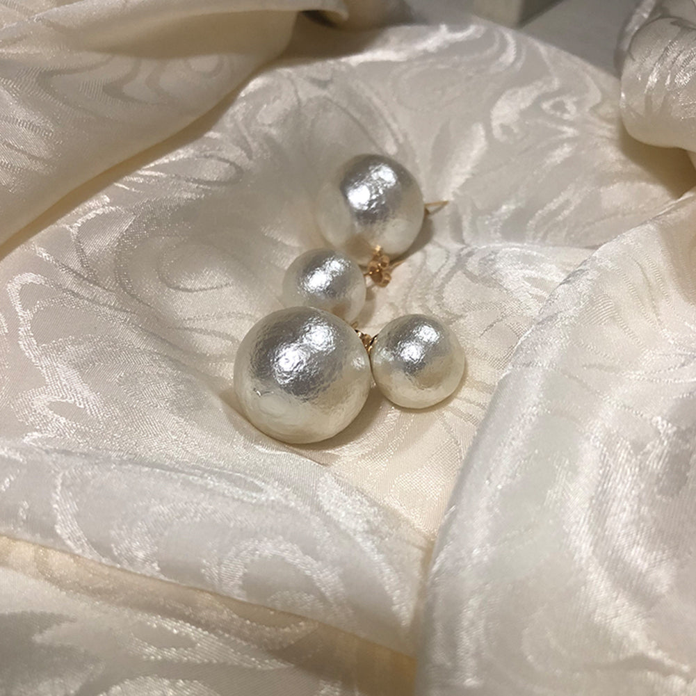 Imitation Cotton Pearl Stud Earrings