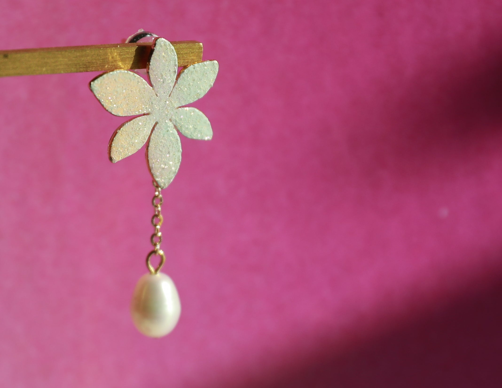 Asymmetrical Purple Maple Leaf Handmade Earrings