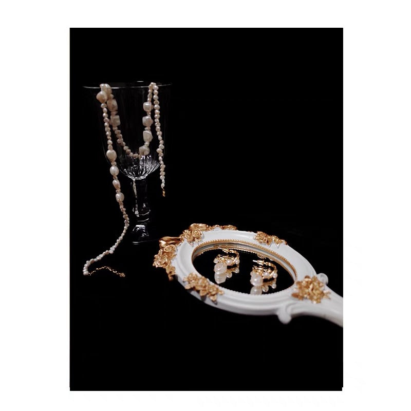 Influencer Program Baroque Pearl Gold C-Shaped Vintage Tassel Earrings