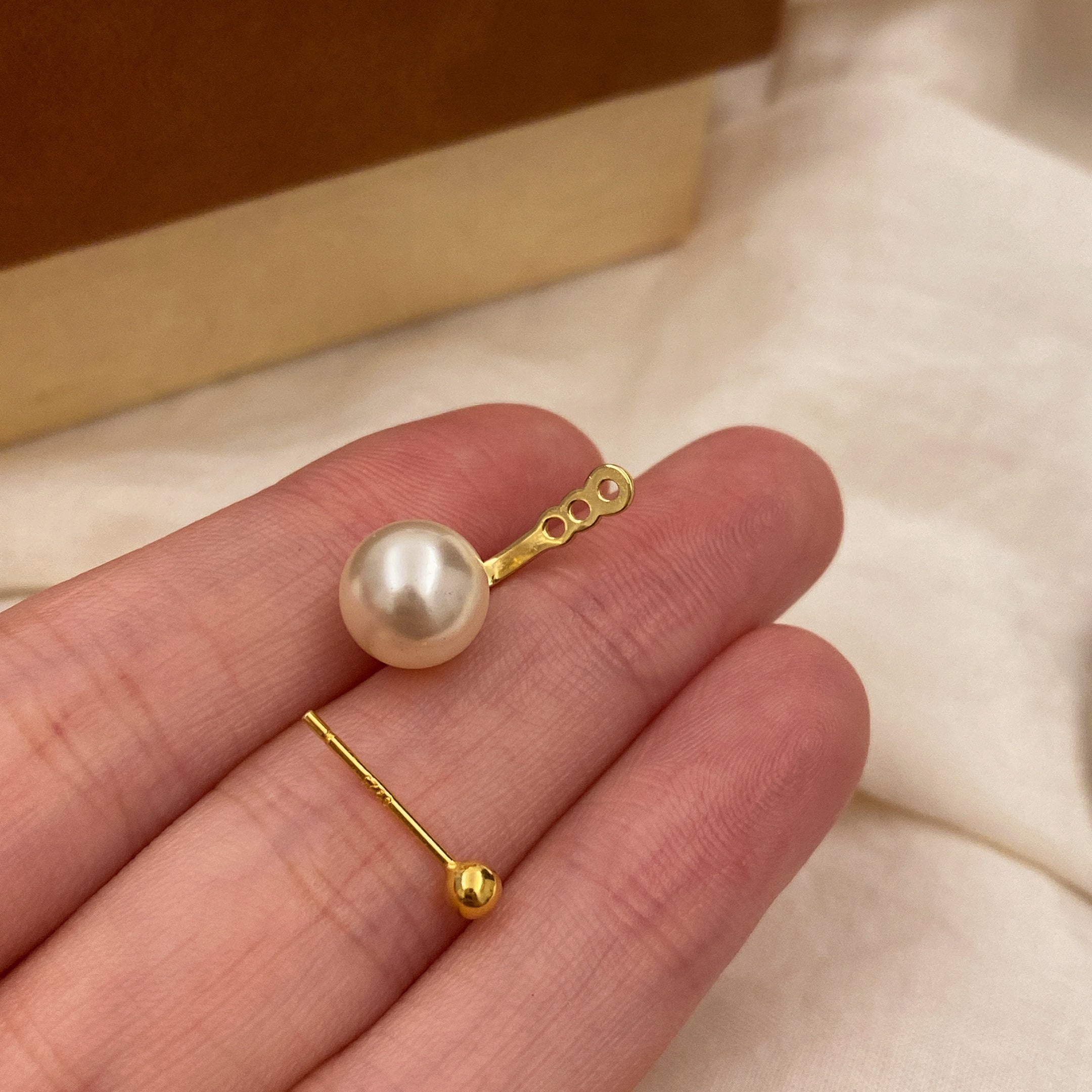 Pearl Sterling Silver Gold-Plated Handmade Earrings