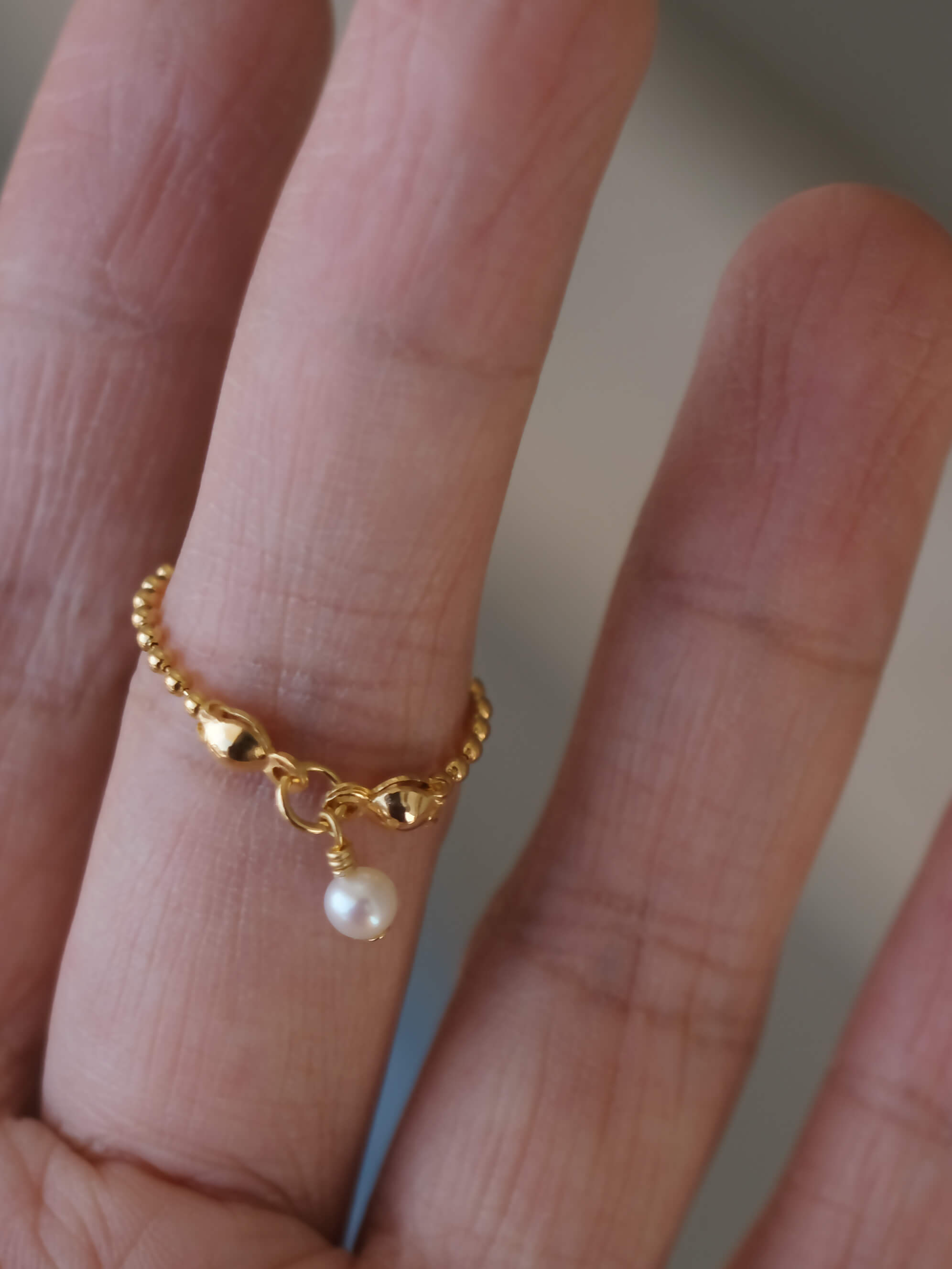 Vintage Pearl Chain Ring