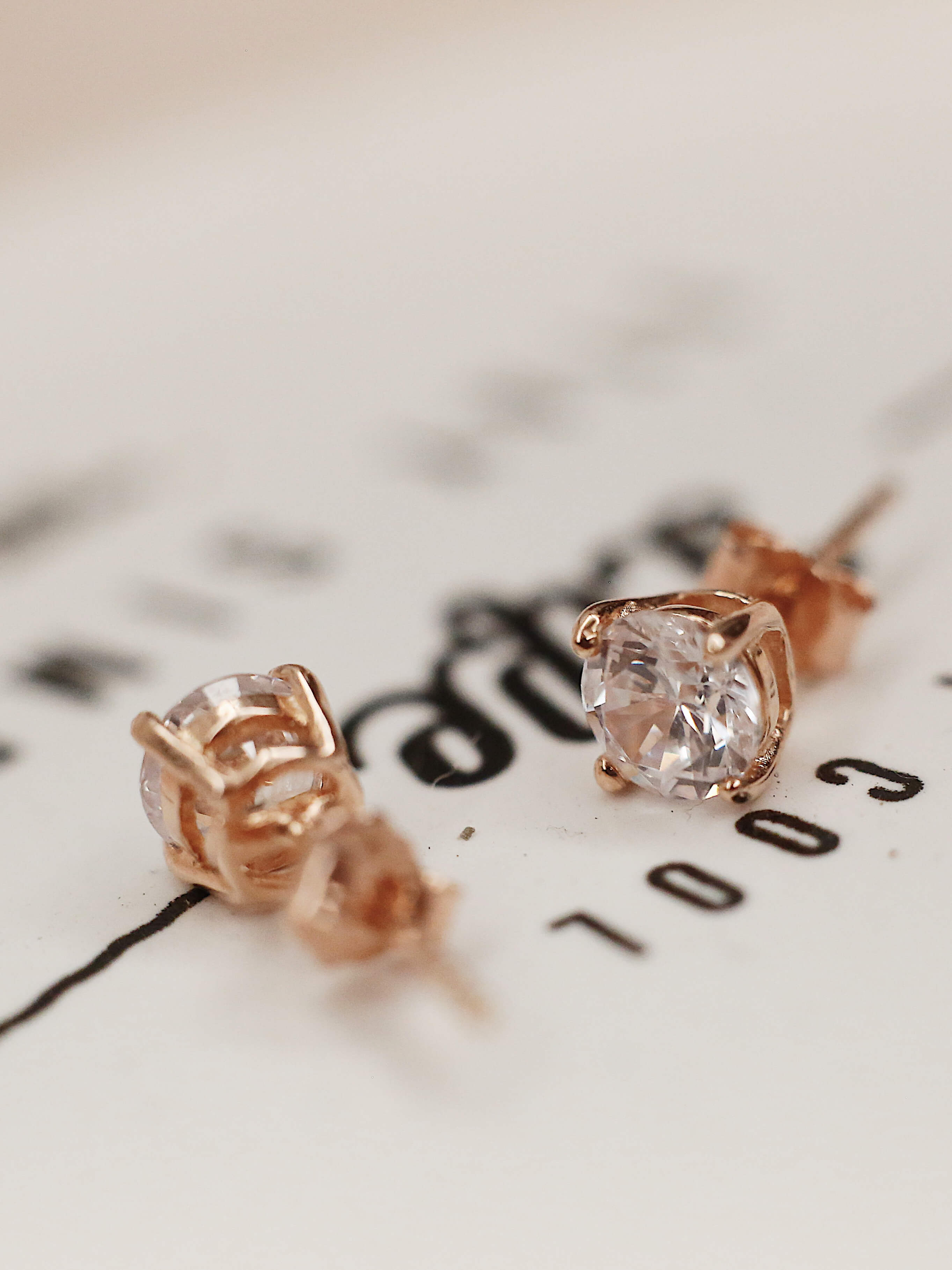 Zircon Rose Gold Earrings