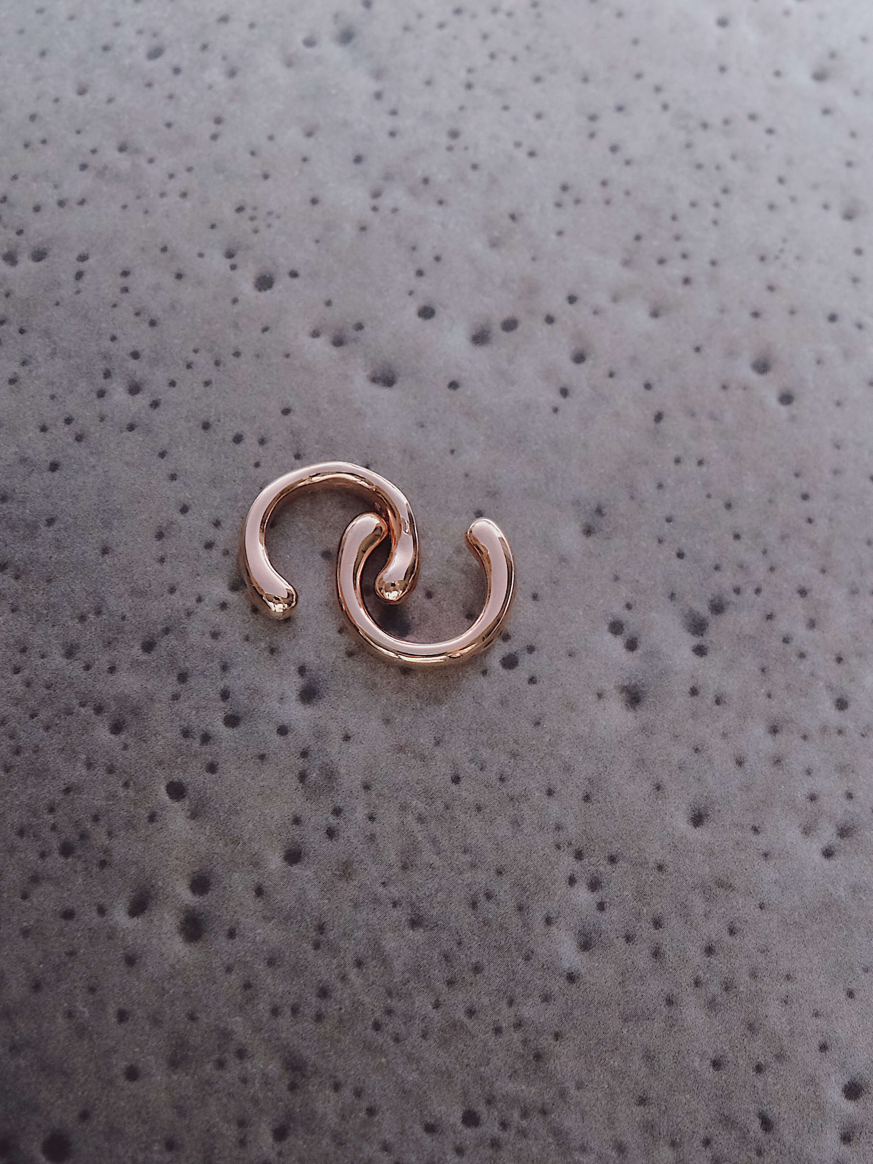 Cool Girl Sterling Silver Rose Gold Plated Single Ear Clip
