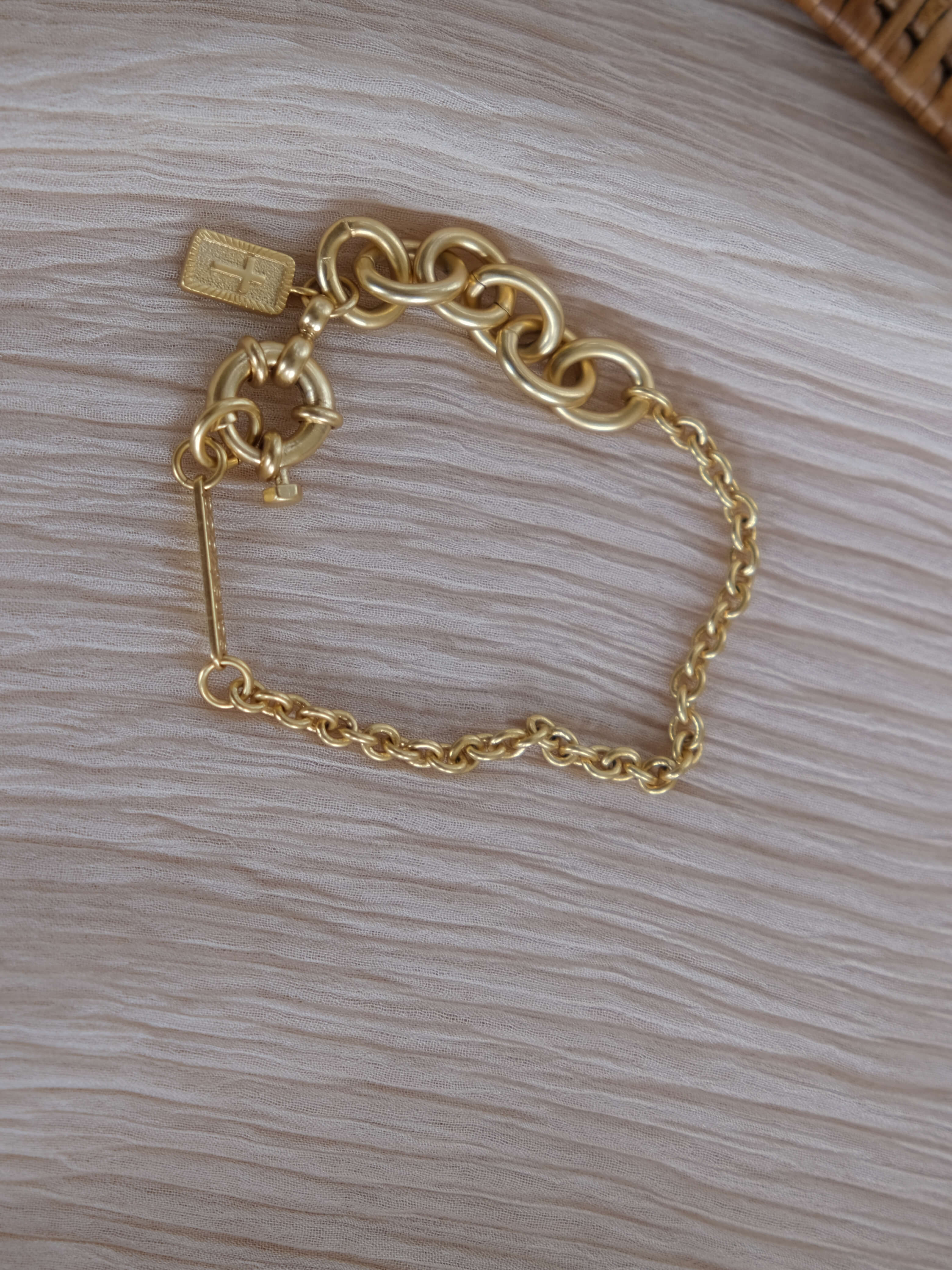 Golden Cross Metal Chain Bracelet