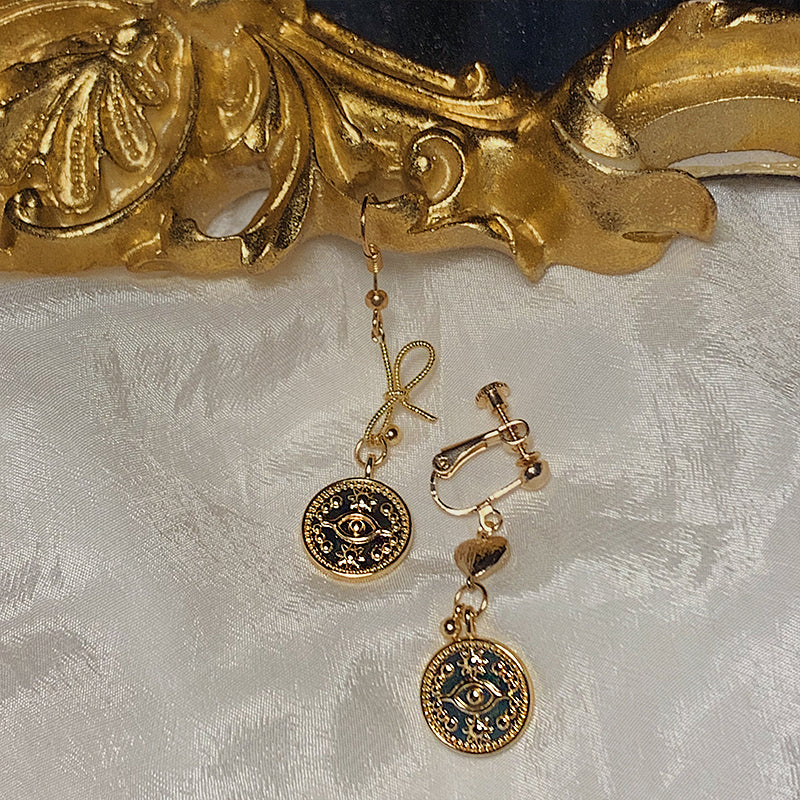 Bowknot & Love & Eyes & Gold Coin Handmade Earrings