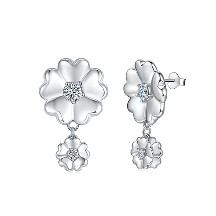 Original Design Flower/Peach Blossom High Quality 925 Silver Stud Handmade Earrings