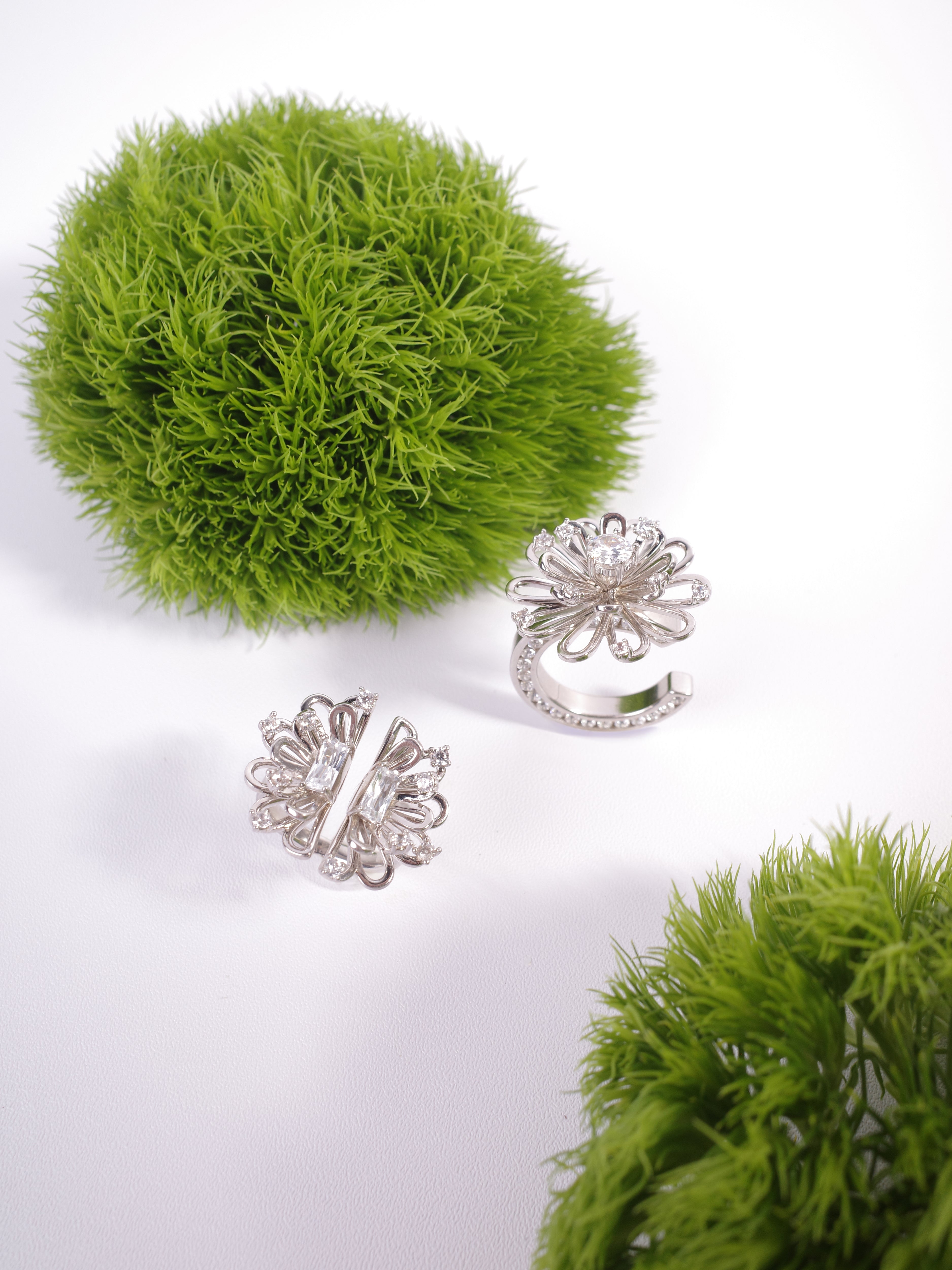 Original Design  Flower/Lotus Zircon Delicate Open Unique Handmade Ring (Adjustable)