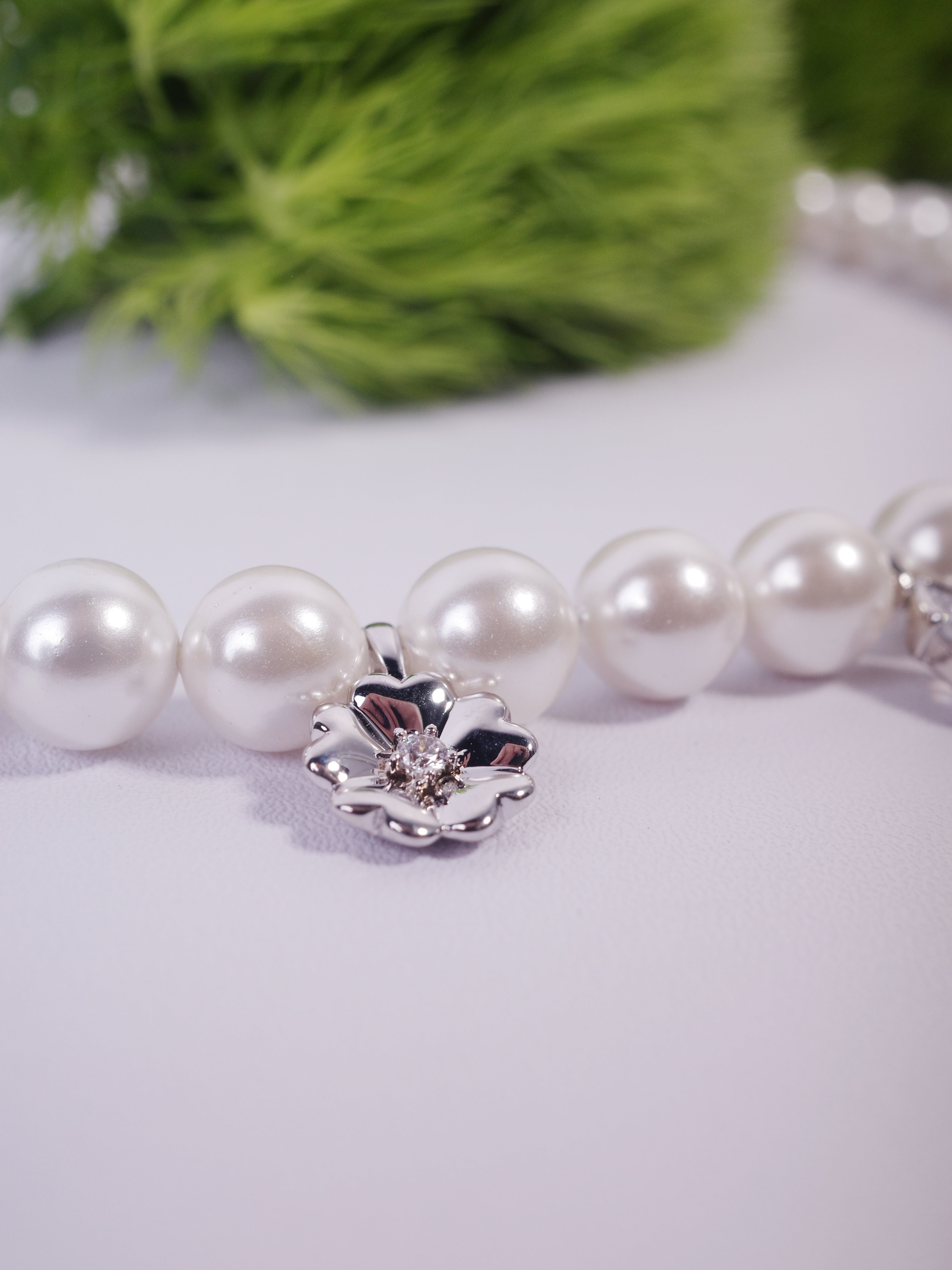 Original Design Natural Bead Flower/Peach Blossom Pearl Delicate Zircon Handmade Necklace