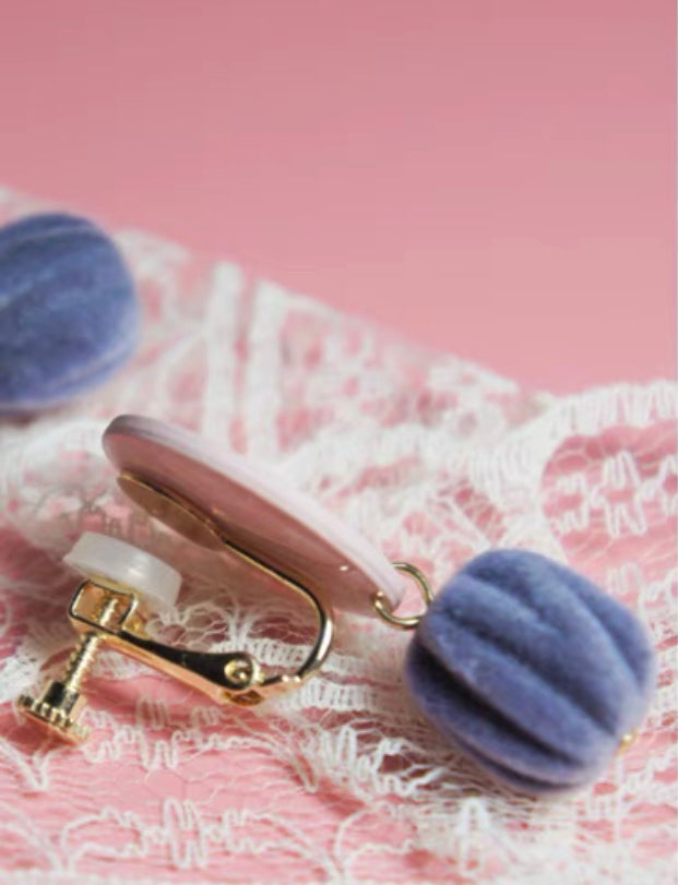 Influencer Program Pink and Purple Floral Velvet Earrings
