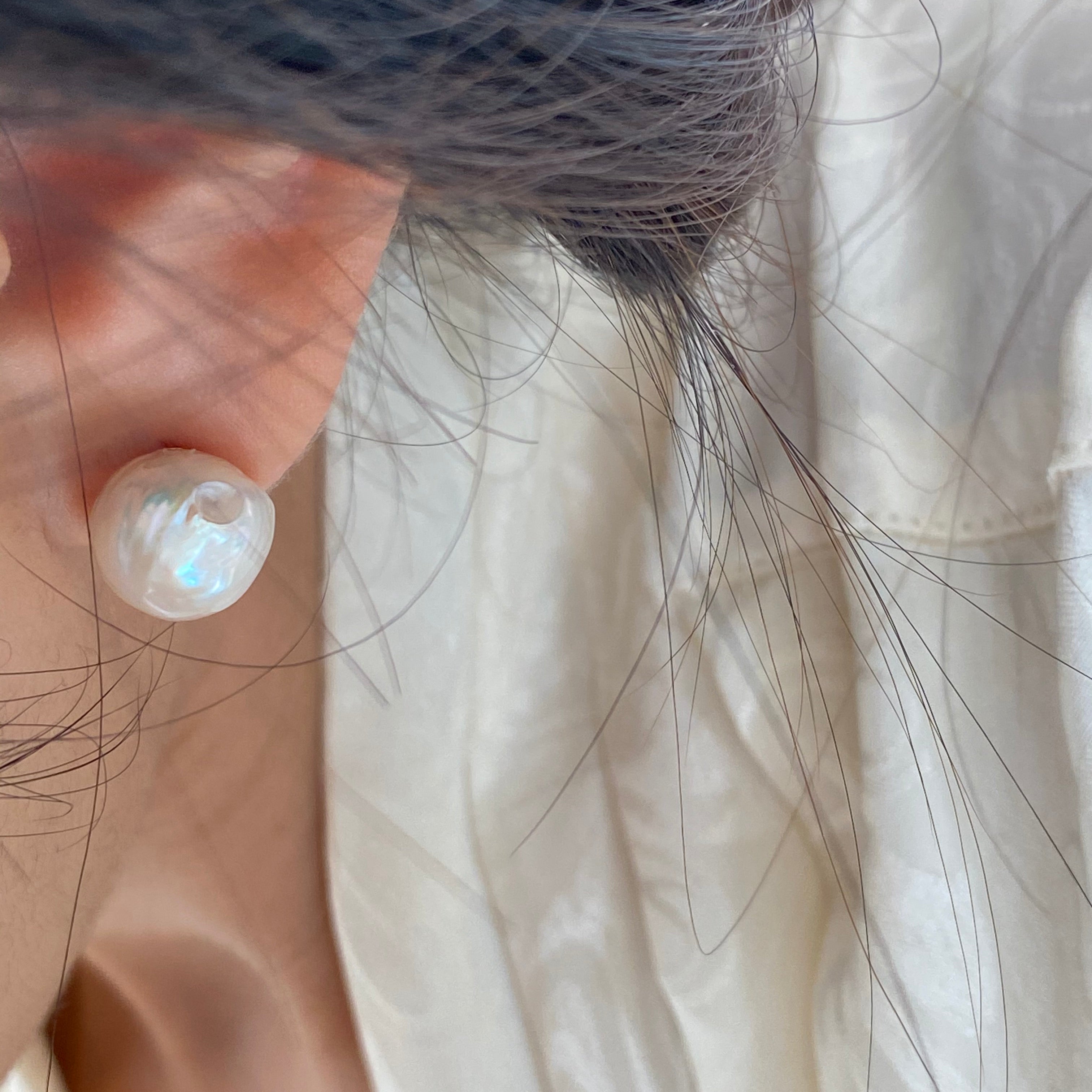 Natural Baroque Pearl Stud Earrings