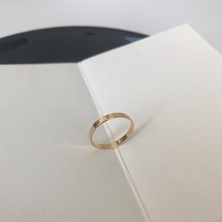 Ring Combination Simple And Versatile 14K Clad Gold Fashion Stacking Ring