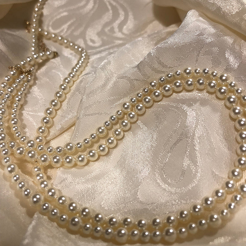 Vintage High-Gloss Faux Pearl Clavicle/Necklace