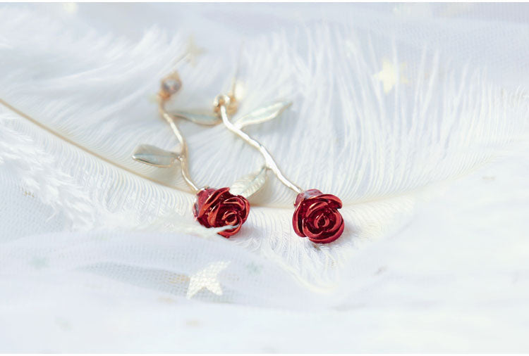 Rose Pendant Handmade Earrings-Style 2