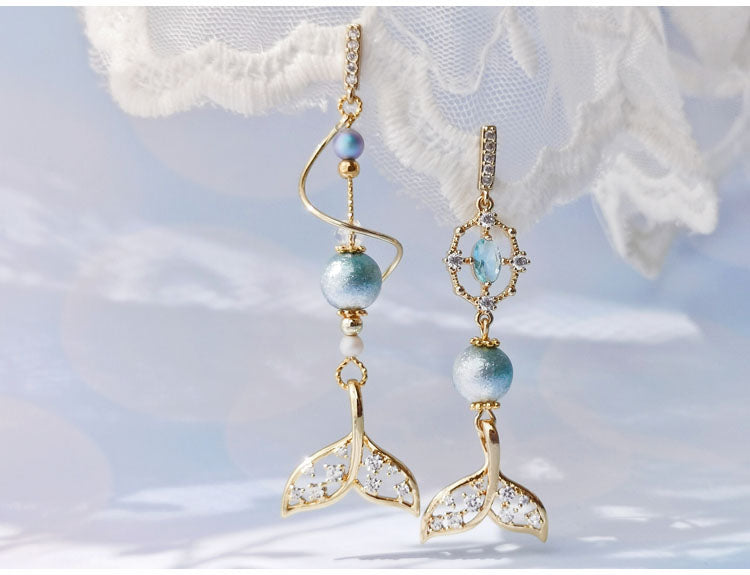 Blue Mermaid Handmade Earrings