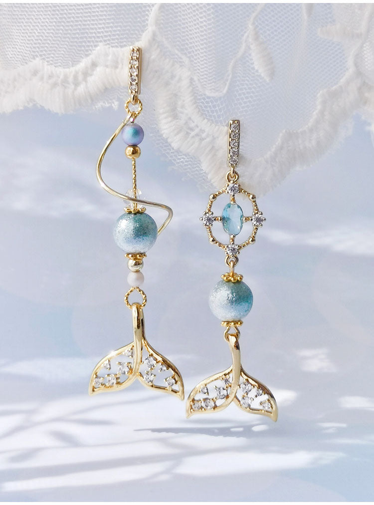 Blue Mermaid Handmade Earrings