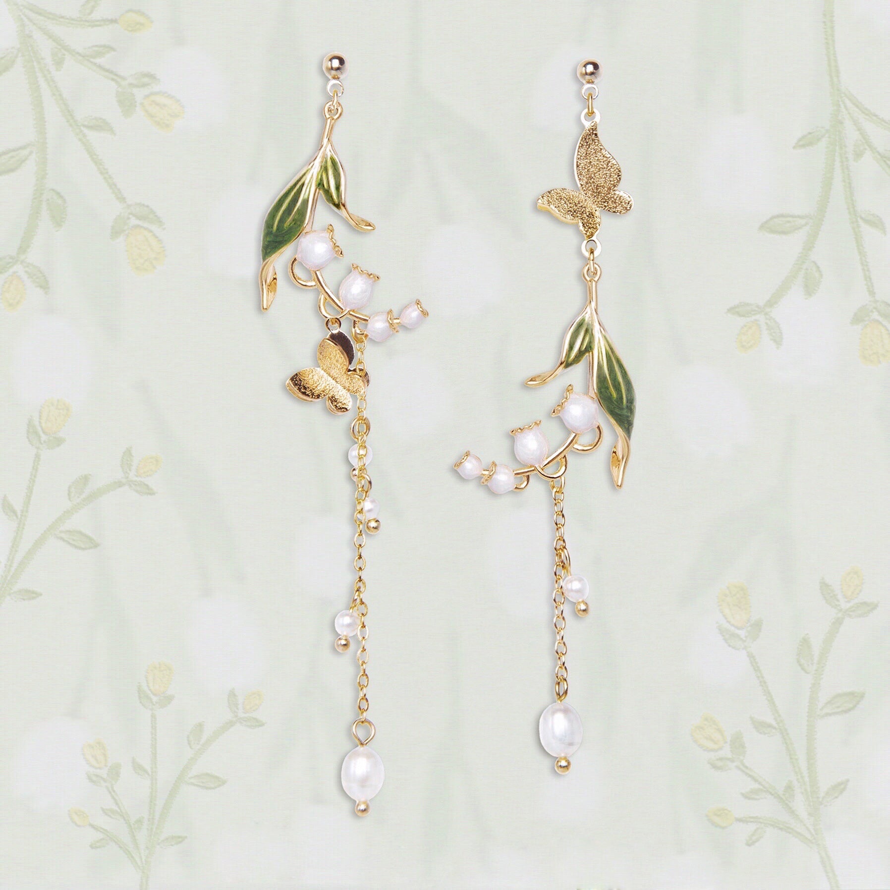 Lily Of The Valley Handmade Ear Clips-Style 1
