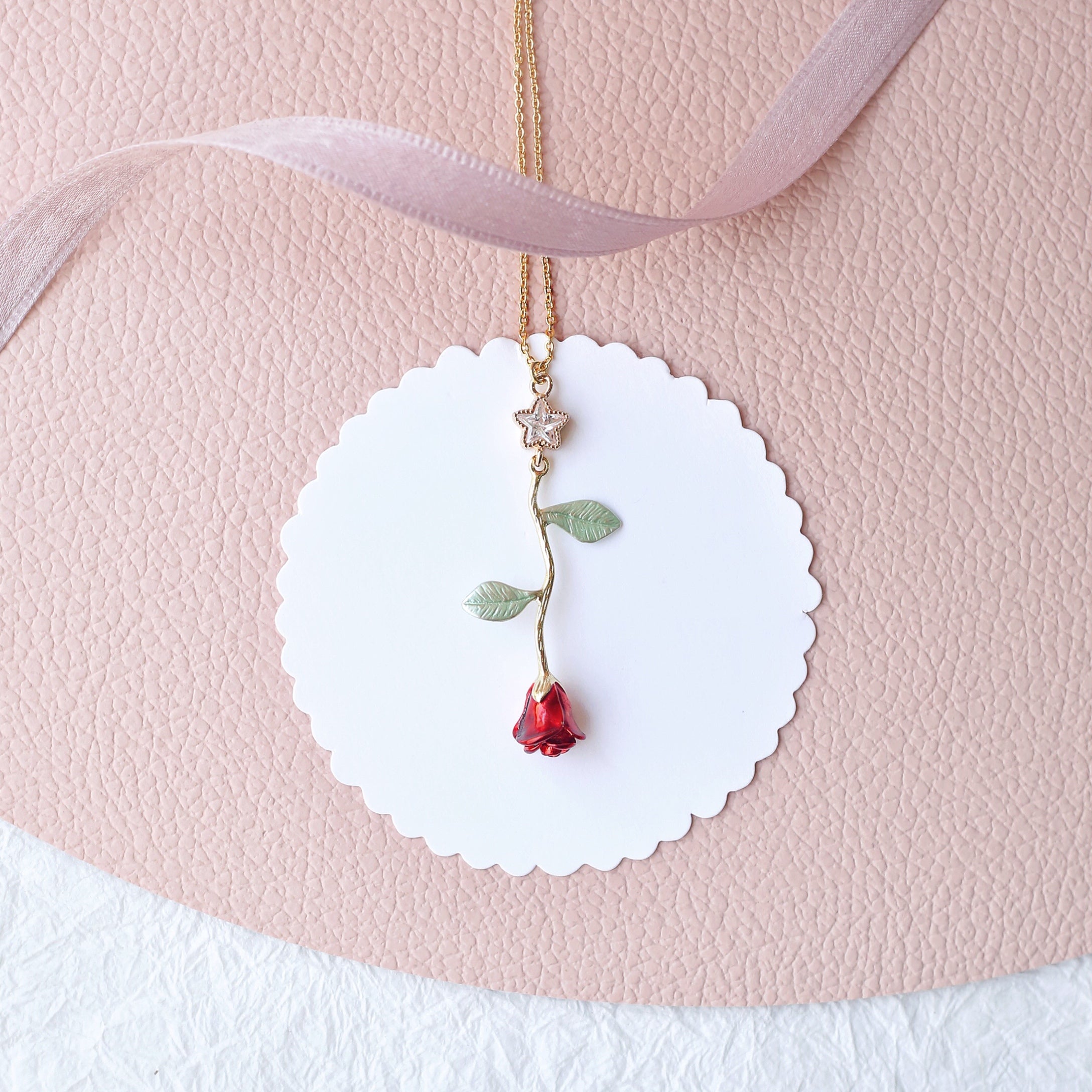 Rose Pendant Handmade Necklace-Style 2