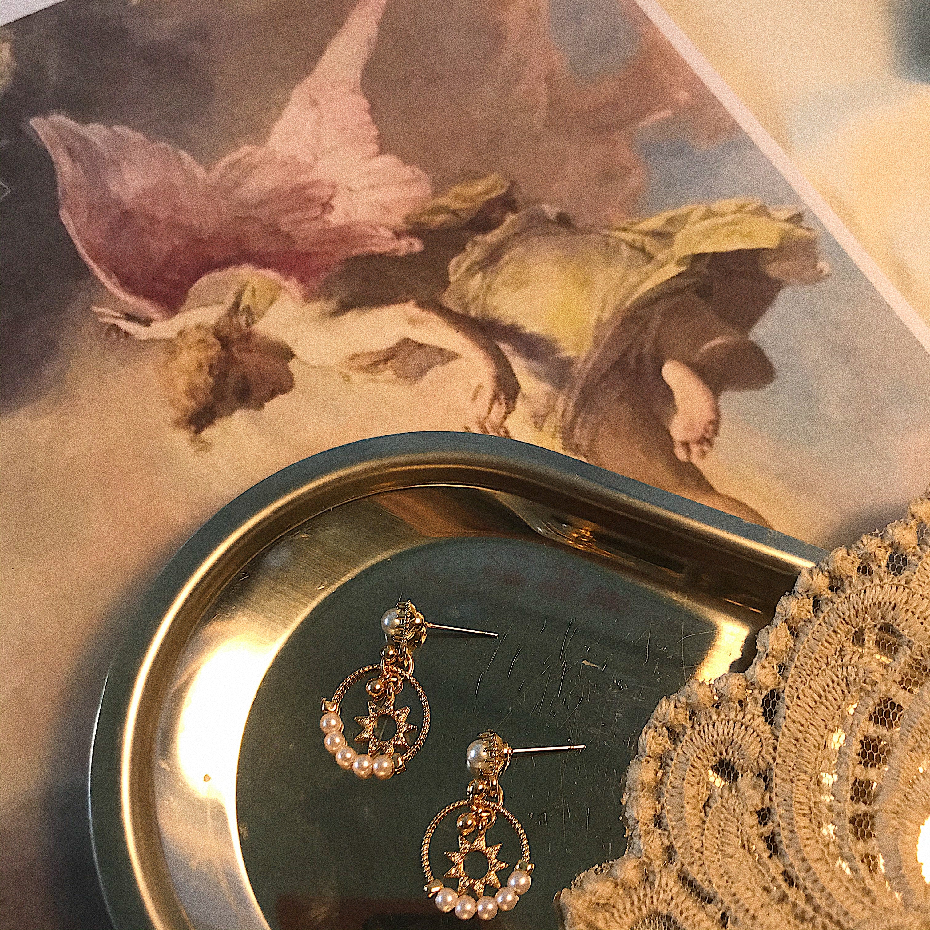 Vintage Baroque Pearl Earrings